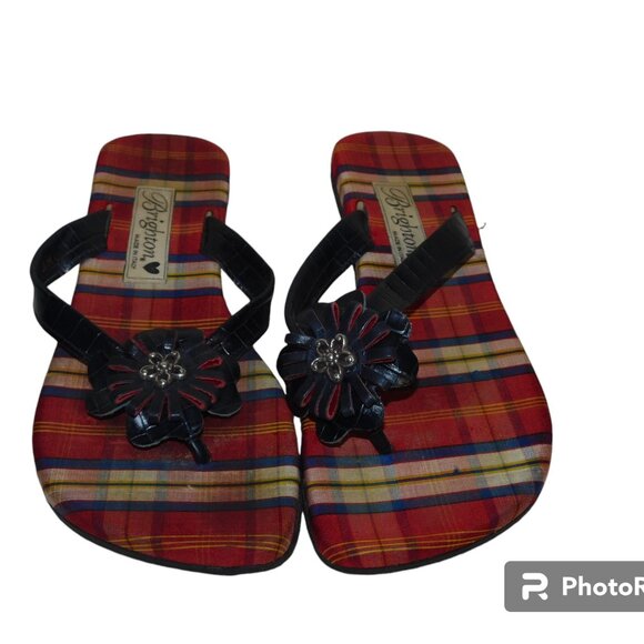 Brighton Made In Italy Flip Flop Thong Sandals Size 6.5 - Picture 2 of 9